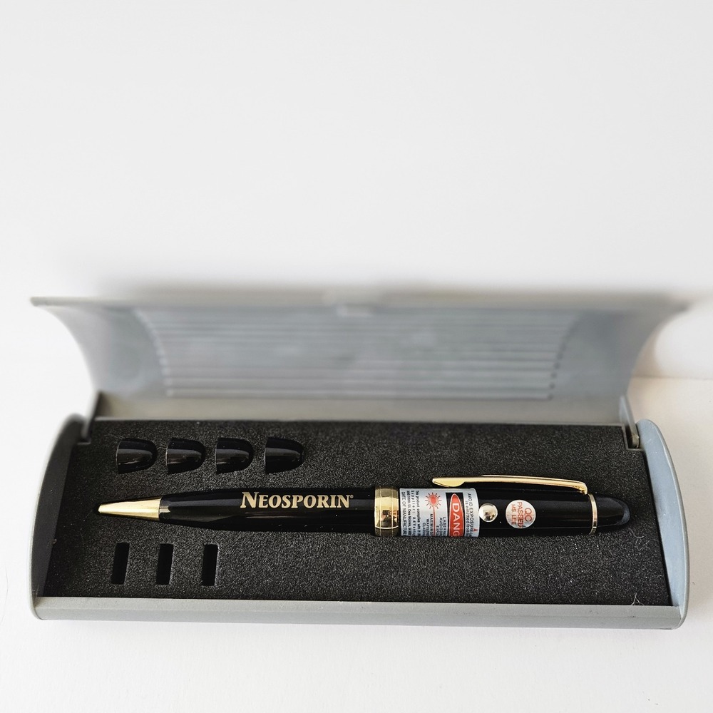 RARE Benadryl Neosporin Pharma Drug Rep Pen Laser Light Pointer W Case *AS IS*